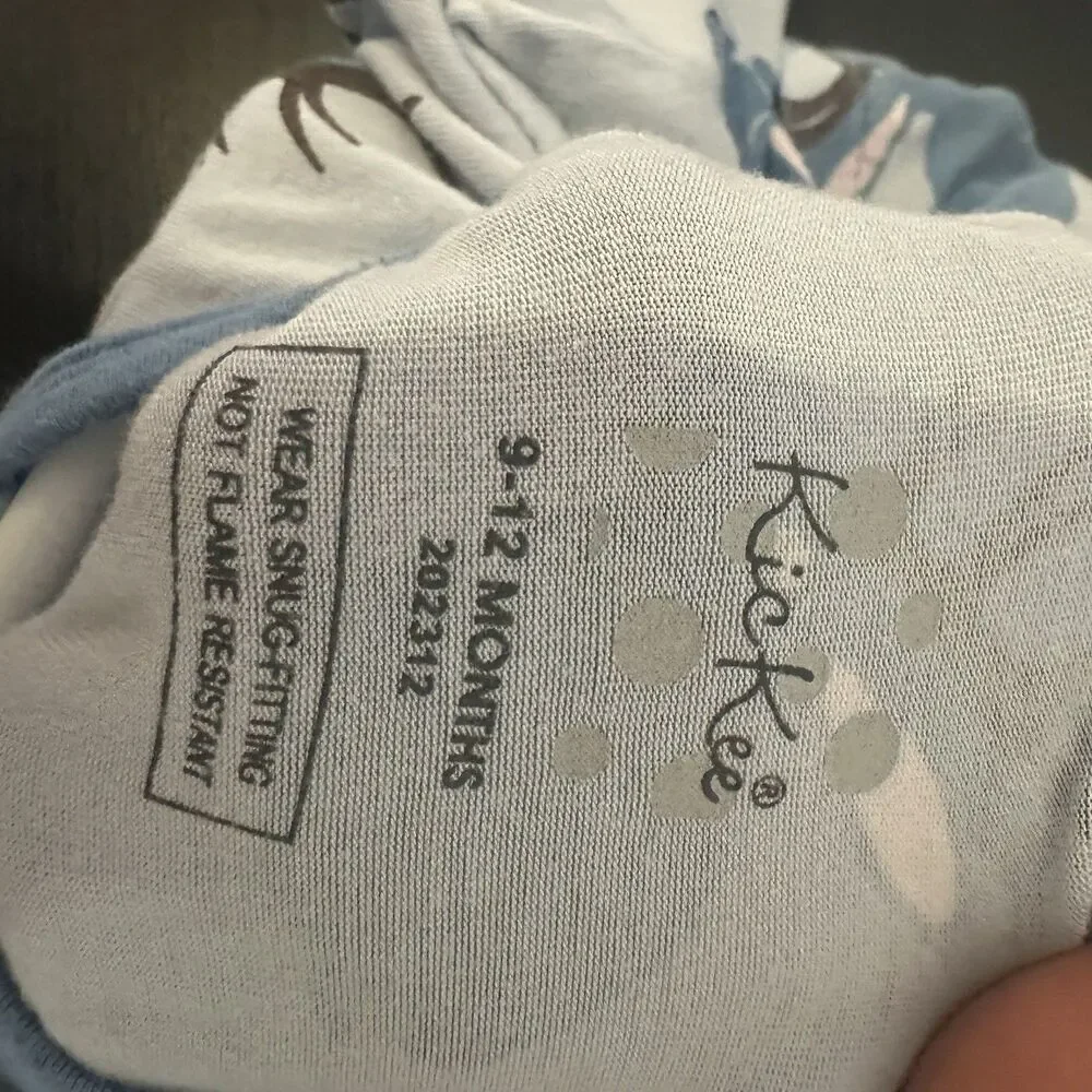 kickee pants‎ pajamas One piece Jackalope 9-12 Months Blue Infant Bamboo Spandex